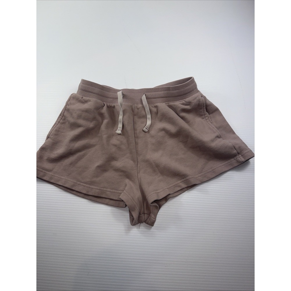 YoungLA Women's Draw String Sweat Shorts Light Pink XL 1.5" Inseam Flawed